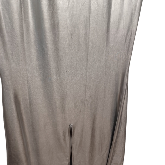 PRETTY LITTLE THING Metallic Silver Slinky Bandeau Stretchy Maxi Dress 10 NWT - Picture 11 of 12